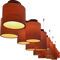 Carillon straight 3m maple wood veneer lamp